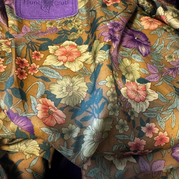 90s Hunt Club Suede Leather Bomber Jacket Women's Med Purple Boho Retro Western - Picture 5 of 10